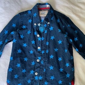 Corduroy Mini Boden blue star button up shirt